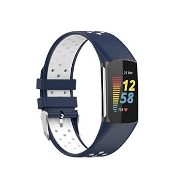 Imagem de Pulseira esportiva compatível com Fitbit Charge 6/Fitbit Charge 5 para mulheres e homens, pulseira de substituição macia e respirável para Fitbit Charge 6/Charge 5 Fitness Tracker