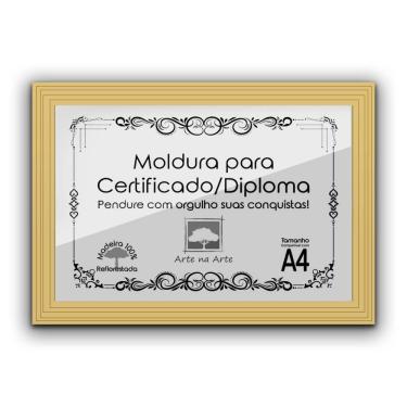Imagem de 1 Certificado Diploma A4 Com Tela De Acetato E Mdf Titulos Moldura Marfim