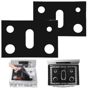 Imagem de GGTE Capas superiores de fogão para Samsung queimadores a gás capa protetora de fogão reutilizável lavável manter o fogão limpo forros de fogão tapete antiaderente protetor de fogão a gás 2 peças