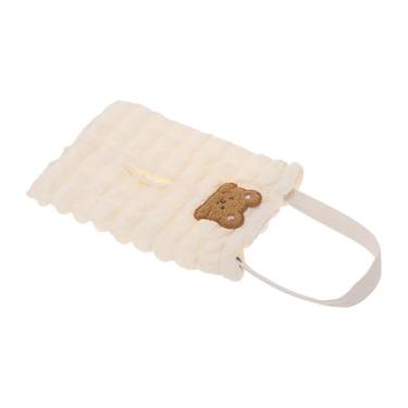 Imagem de INFINAUTO Porta-lenços de papel para carro organizador de massa folhada poliéster 28 x 18 x 2 cm bege coelho 1 peça