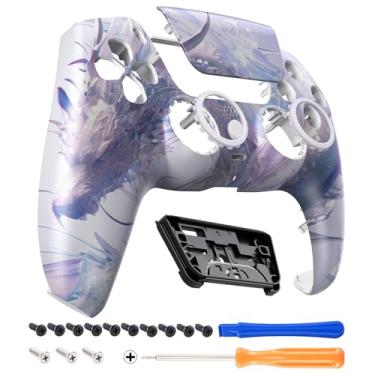 Imagem de eXtremeRate Luna - Touchpad Frontal Redesenhado Compatível Com Controle Ps5 Bdm-010 020 030 040 050, Capa De Substituição Crystal Dragon Para Painel Frontal, Personalizada