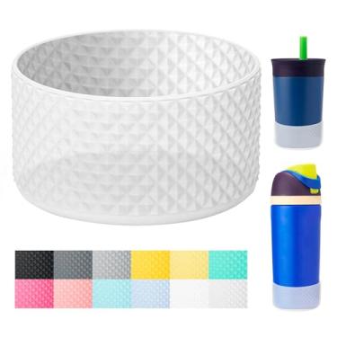 Imagem de Bluwing Bota de silicone para garrafa de água infantil Owala 14/453.6 g, capa protetora antiderrapante para Owala Kids Tumbler 340 g, copo Stanley 567.0-1,134 g (transparente)