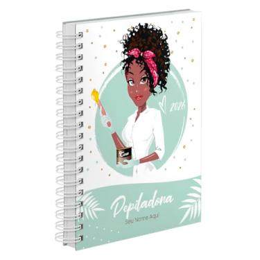 Imagem de Agenda Comercial 2026 Personalizada Capa Dura Depiladora Cachos Cores (Verde)