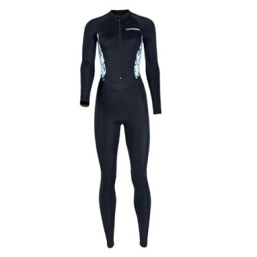 Imagem de Adultos wetsuit fino mergulho terno de corpo inteiro secagem rápida maiô terno molhado para o verão mergulho subaquático caiaque natação, preto S