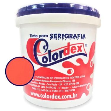 Imagem de Tinta para Serigrafia Colordex Hidrocolor Mix Laranja Fluor 1Kg
