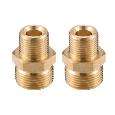 Imagem de VekAuto Conector de lavadora de pressão, 16 mm G3/20.3 cm para M22x1.5 adaptador macho conector de mangueira de parafuso de latão universal para lavadora de pressão latão tom cobre acessórios