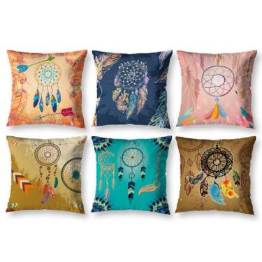 Imagem de Kit 6 almofadas Cheias 40cm x 40cm Decorativas Estampadas Digital Colo