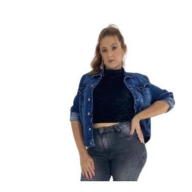 Imagem de Jaqueta Jeans Feminina Plus Size - BLACK JEANS, Azul, G3
