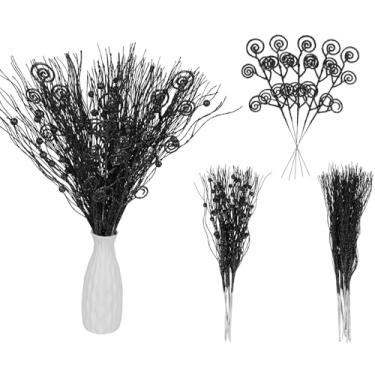 Imagem de ICBOX Conjunto de 20 peças de enfeites artificiais com glitter e hastes de frutas silvestres de Natal falsas, palitos decorativos, galhos, para árvore de Natal, grinalda, artesanato, enchimento de