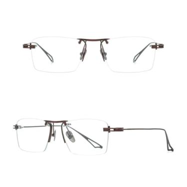 Imagem de VFDHN Armação de óculos de titânio para homens, sem aro, ultraleve (4)