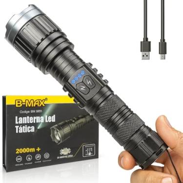 Imagem de Lanterna Super Led Potente Tática Militar Recarregável USB Indicador de Bateria Zoom Foco Longo Prova de Chuva Ideal para Caça Pesca Segurança e Uso Policial Alta Intensidade