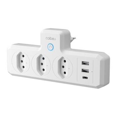 Imagem de Extensao Eletrica Inteligente Wifi, Extensão Tomada, Régua Tomada, Filtro de Linha, 3 Tomadas, 2 Interfaces USB, 1 Porta USB Tipo-C, Controle por Voz, Controle remoto via celular (Branco)