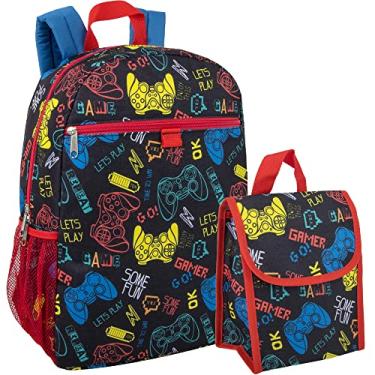Imagem de Trail maker Mochila com lancheira para meninos ensino fundamental, conjunto de mochila para crianças, Jogos e Diversão, Medium, Macio