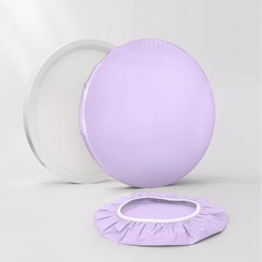 Imagem de CASAZEN Capa de luminária de teto de 30,5 cm, 4 peças, capa de luminária de teto de tecido, filtros de luz para quarto, cozinha, corredores/entradas, escritório, porão (lavanda)