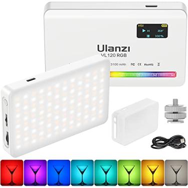Imagem de ULANZI VL120 RGB LUZ DE VÍDEO, Luz LED de Câmera Portátil, Bateria 3100mAh Recarregável, 360 Cores 20 Efeitos, CRI≥95 2500-9000K Painéis LED para Fotografia e Vlogging -Branco
