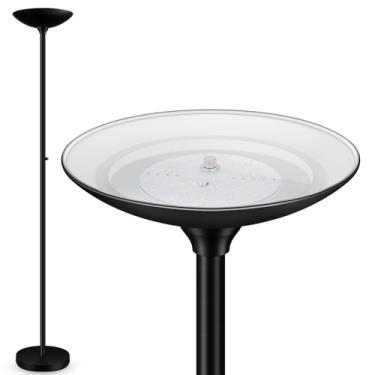 Imagem de Luminária de chão Torchiere de 30 W - Lâmpada de piso LED super brilhante de 3600 lm, lâmpada de pé regulável contínua de 180 cm com iluminação de 3000 K, interruptor rotativo, lâmpadas de chão de