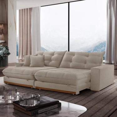 Imagem de Sofá Retrátil 4 Lugares 290cm Veludo Belize - Le estofados