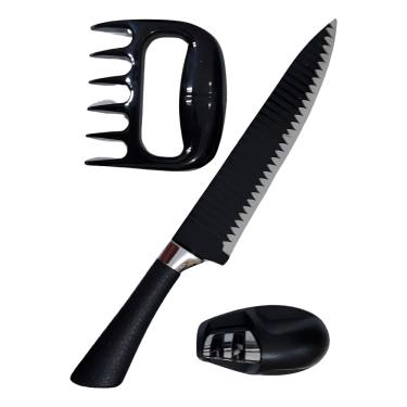 Imagem de Kit para Churrasco 3 Peças – Faca, Garra de Urso e Amolador