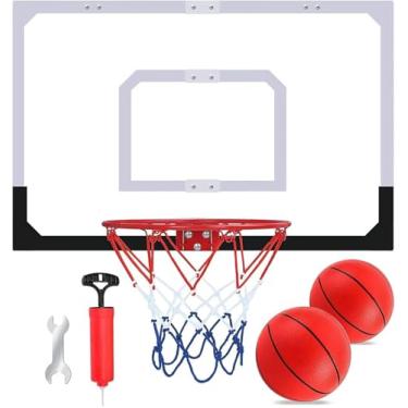 Imagem de Cesta de Basquete, Quadros de Basquete de 40*30cm, Cesta de Basquete Móvel para Porta, Conjunto de Mini Cesta de Basquetepara Ambientes, Sem Perfuracǎo