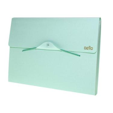 Imagem de Pasta Sanfonada A4 Dello Linho Serena 12 Divisórias Verde