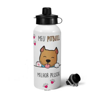 Imagem de Garrafa Squeeze MQ - Meu Pitbull, melhor pessoa! - JPS INFO