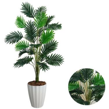 Imagem de Palmeira Artificial Grande Com Vaso Facetado Decorativo Casa - PlantaI