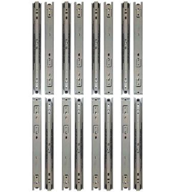 Imagem de Kit 16 Corrediça Telescópica 30Cm Para Gaveta Trilho 8 Pares