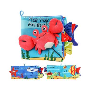 Imagem de Livro Interativo de Pano Macio para Bebês - Crinkle com Rabos de Anima