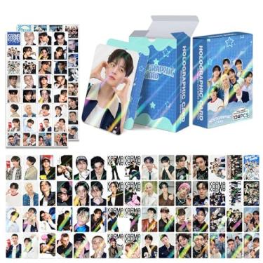 Imagem de Stray Kids Laser Karma Photocards 124 PCS Photo Cards with Holo Effect Stray Kids Kpop Gift Lomo Cards Merch for Boys and Girls (Stray Kids)