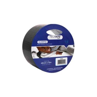Imagem de Fita Silver Tape Prata 48mm x 10m Unidade - TECTAPE, Preto