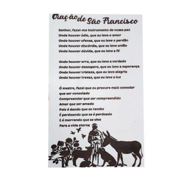 Imagem de Quadro Oração De São Francisco De Assis Em Mdf 50x30 Cm Branco - Trova