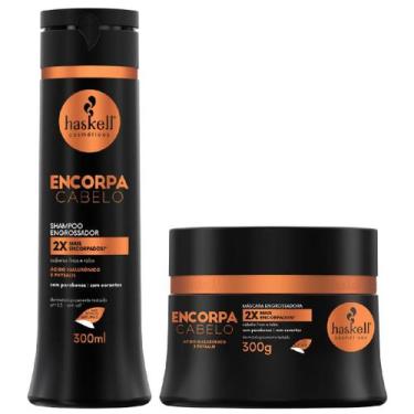 Imagem de Kit Haskell Encorpa Cabelo Shampoo Engrossador 300ml Máscara Tratament