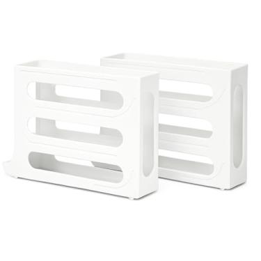 Imagem de Kit com 2 Organizadores de Ovos para Geladeira 4 Andares - Porta Ovos Deslizante com Capacidade para 25-30 Ovos, Economia de Espaço