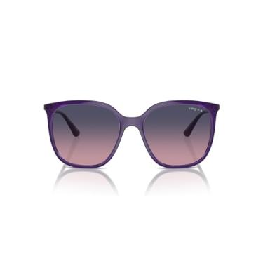 Imagem de Vogue Eyewear Óculos de sol quadrados femininos Vo5564sf Low Bridge Fit, Roxa, 54 mm