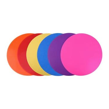 Imagem de UGPLM Marcadores de pontos, tapetes de treinamento de velocidade e agilidade, tapetes de passos, discos planos, círculos e pontos para jogar tênis, praticar, 6 Peças