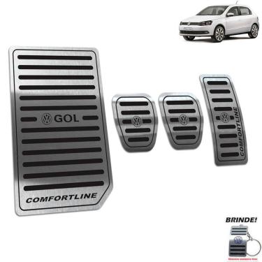 Imagem de Descanso + Pedaleira Volkswagen Gol Comfortline G6 G7 Preto
