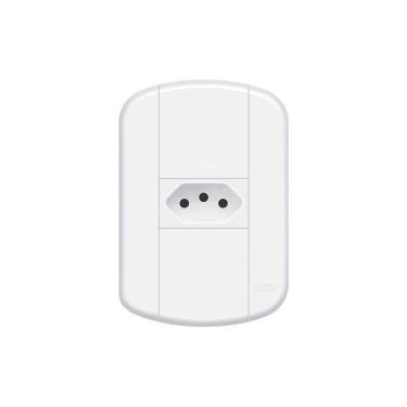 Imagem de Tomada Fame Blanc+ 2p+t 10a Com Placa 4x2 Branca