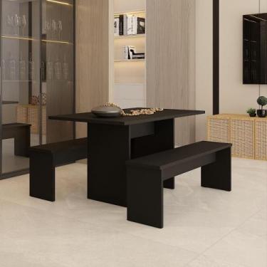 Imagem de Mesa de Jantar 135x80x74cm 25mm C/02 Bancos Essence - Metalig