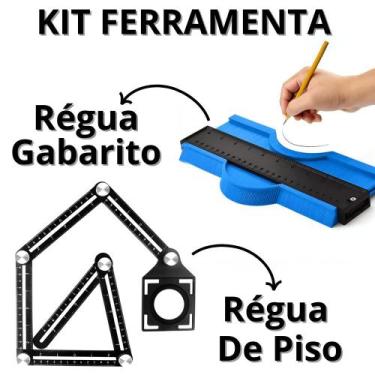 Imagem de Kit Ferramenta com Régua Gabarito e Régua de Piso Multi Angulos Precis