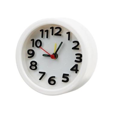 Imagem de Despertador digital, despertador criativo, decoração de mesa de cabeceira, sem tique-taque, relógio de números silenciosos, quartzo, operado por bateria, para pessoas com sono pesado (branco)