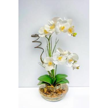 Imagem de Arranjo Artificial de Orquidea Realista 3D Silicone Luxo no Vaso Equib