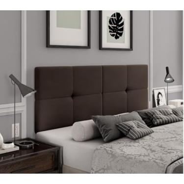 Imagem de Cabeceira Casal 140cm x 55cm para Parede Suspensa Cama Box(Marrom)