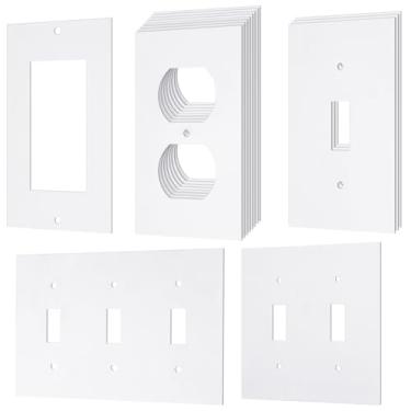 Imagem de Tondiamo Pacote com 14 almofadas de isolamento de tomada seladoras de placas de parede para economia de energia elétrica, placa de interruptor de isolamento à prova de intempéries seladora de espuma