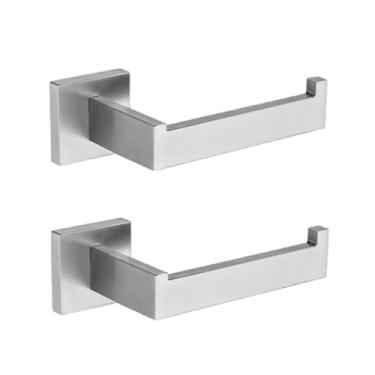 Imagem de Acessórios de banheiro de aço inoxidável toalheiro de níquel escovado, suporte de papel higiênico, gancho de barra de toalha, suporte de vaso sanitário, copo de dente (suporte de papel 2 peças)