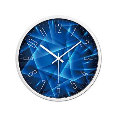 Imagem de Relógio digital simples face relógio de parede moderno mudo decoração de casa relógio de parede redondo relógio de parede moderno relógio de parede relógio decorativo (cor: Azul-C Tamanho: 40 cm