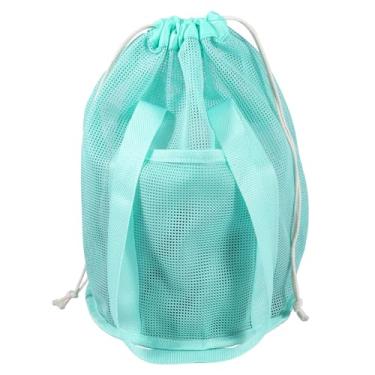 Imagem de Organizador de chuveiro de malha com cordão, essencial para estudantes universitários, bolsa de banho de malha de secagem rápida para acampamento, natação, academia, viagem, banheiro (verde, 1 peça)