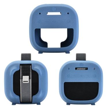 Imagem de Capa de silicone compatível com alto-falante Bluetooth sem fio Bose SoundLink Micro 2, capa protetora de viagem para alto-falante Bose SoundLink Micro 2 Bluetooth, (azul)