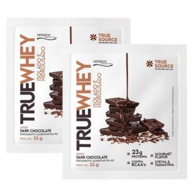 Imagem de 2x Sache True Whey Protein True Source Dark Chocolate 32g, Dark Chocol