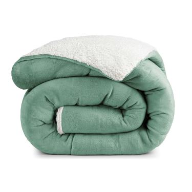 Imagem de Edredom Coberdrom Insinuante Queen Sherpa Toque Lã Carneiro - Alecrim - 100% Poliéster