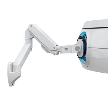 Imagem de BEWISER Suporte de parede de braço de monitor resistente para tela Ultrawide 34-57, capacidade de peso de até 20 kg, suporte de parede de braço de monitor ultrawide, branco